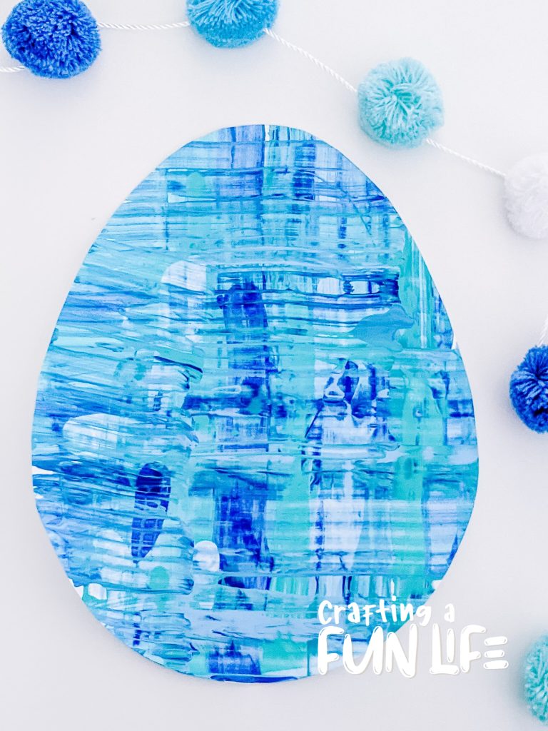 Easter crafts and activities for kids, scrape painting Easter egg craft for kids