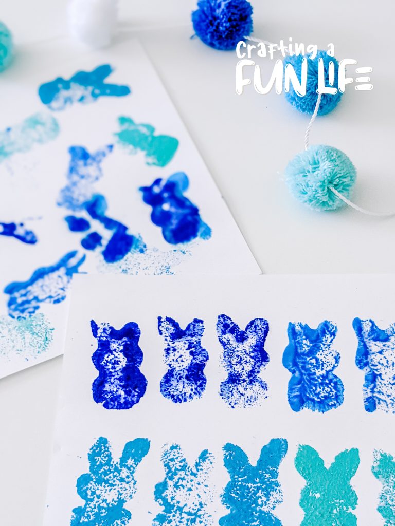 Easter crafts and activities for kids, Peeps Stamp Easter Bunny Art Project