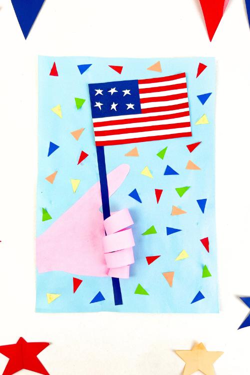 american flag handprint craft