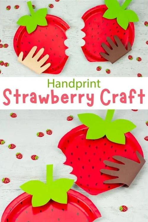strawberry handprint craft
