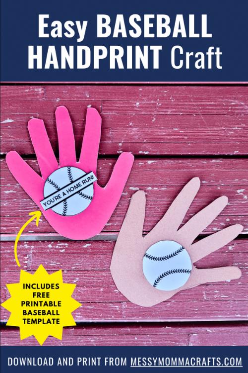 baseball handprint craft