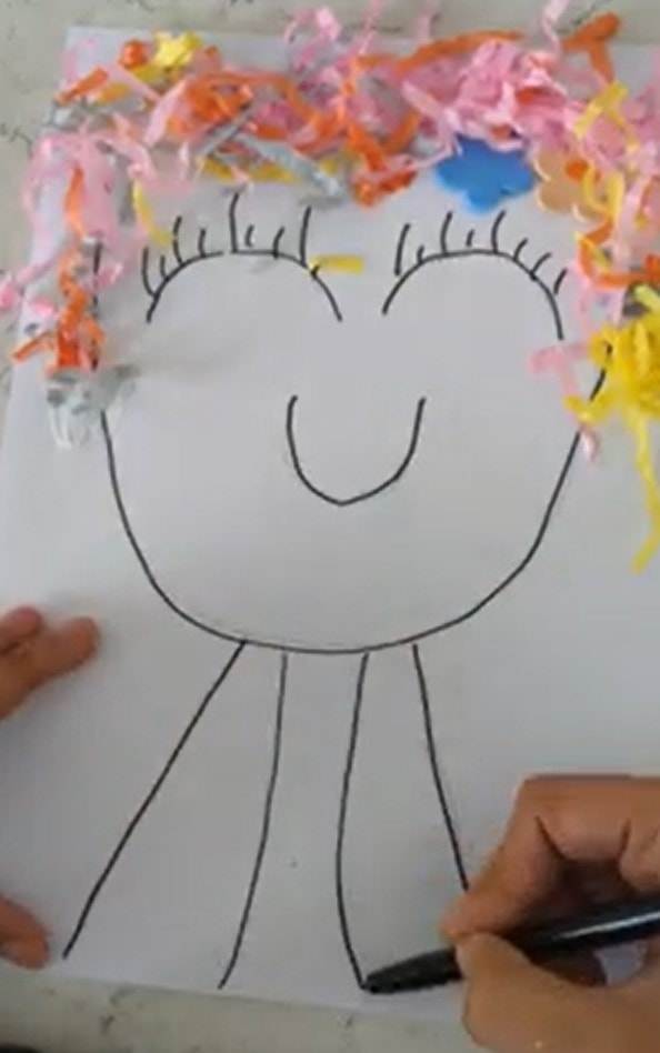  paper hair craft for kids