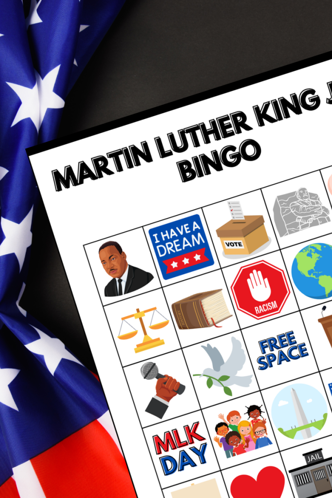 MLK bingo for kids, teens and adults