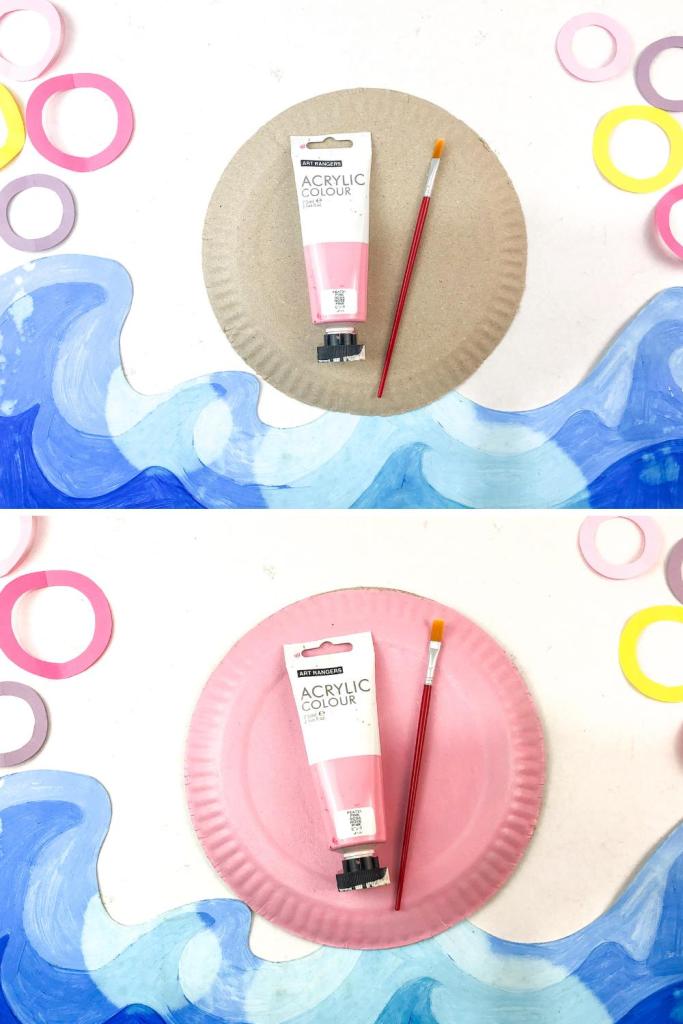 paint paper plate pink