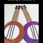paper plate banjo craft for kids, Black History Month craft for kids