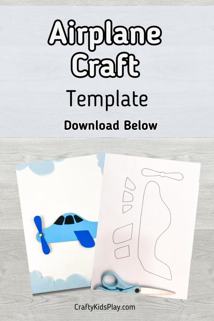 airplane craft template download below