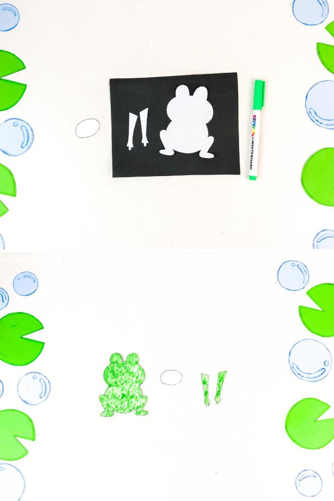 color frog template pieces