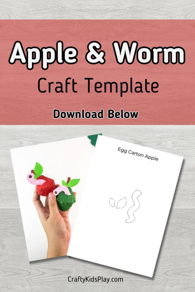 egg carton apple craft template download