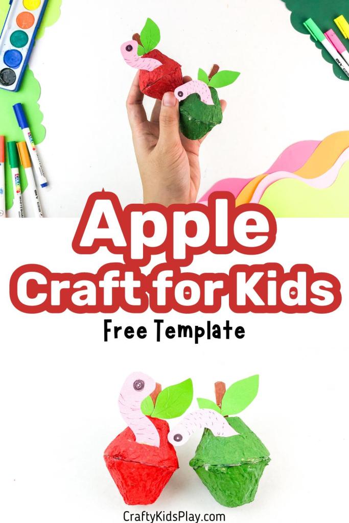 egg carton apple craft for kids