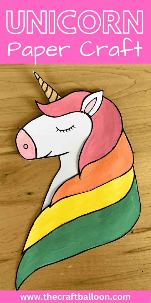unicorn paper craft for kids pin